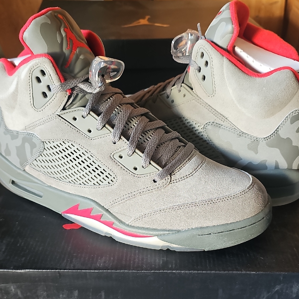 Jordan Sneakers - Gray and Red Camo